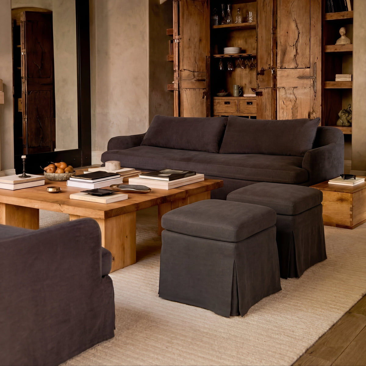Antwerp Upholstered Slipcover Pouf