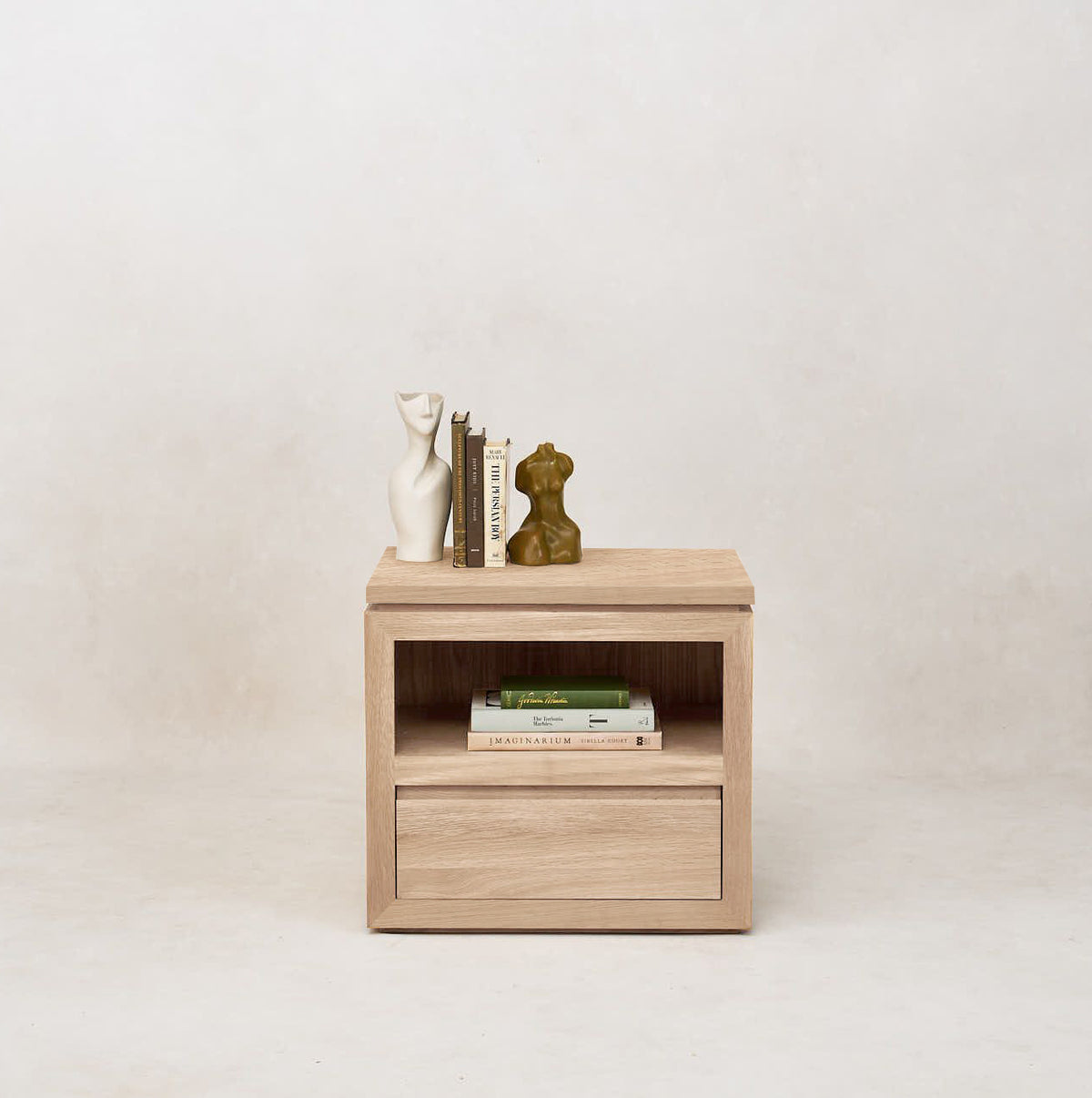 Sofita Wood Nightstand - White Oak-End Tables-House of Leon