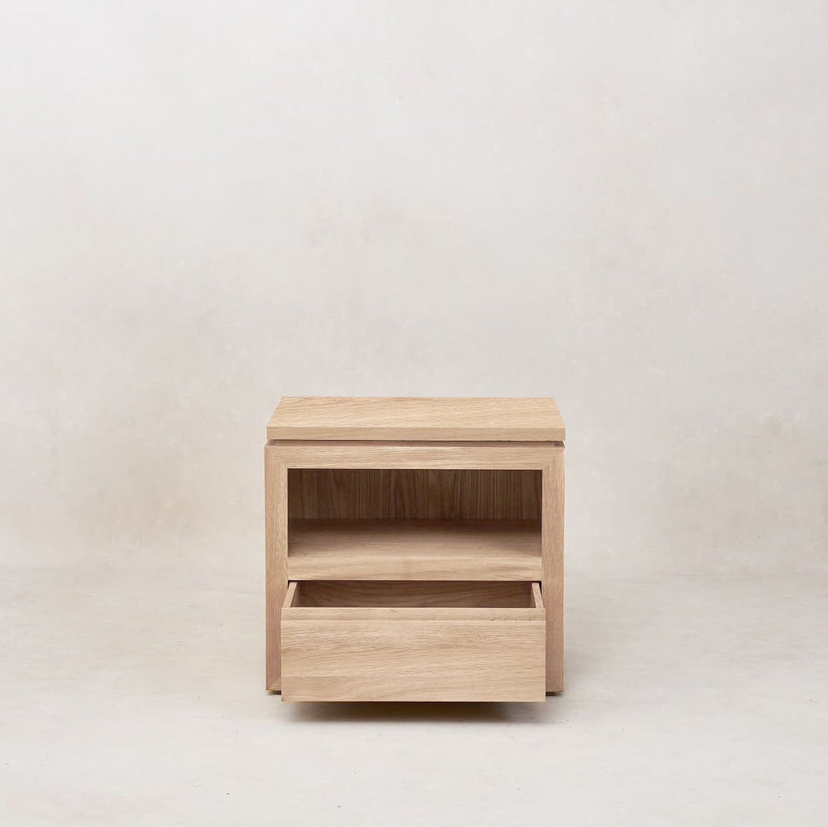 Sofita Wood Nightstand - White Oak-End Tables-House of Leon