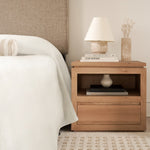 Sofita Wood Nightstand - White Oak-End Tables-House of Leon