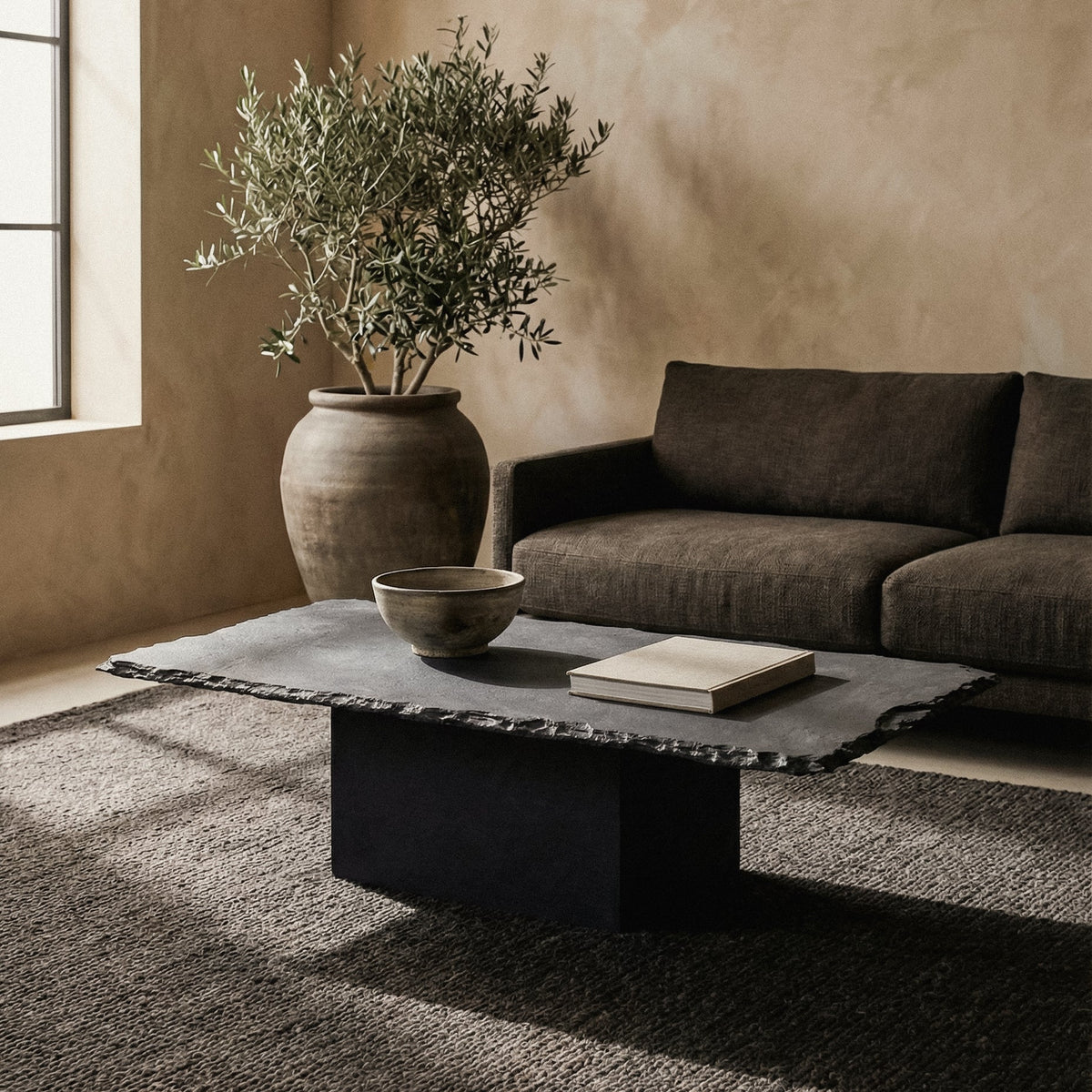 Black Limestone Coffee Table