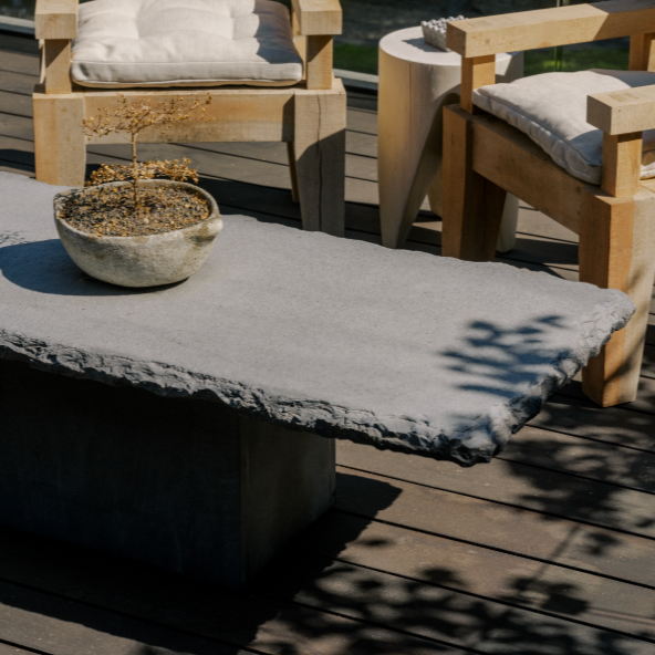 Black Limestone Coffee Table-Coffee Tables-House of Leon