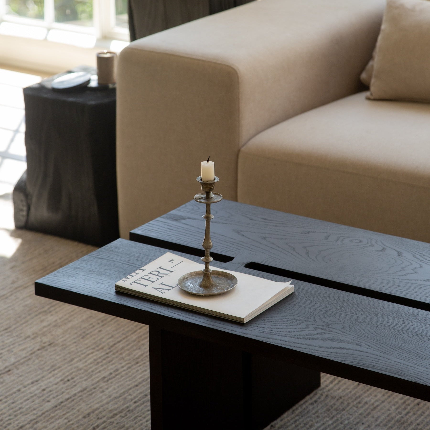 Kyoto Japandi Coffee Table in Charcoal - Minimalist Design