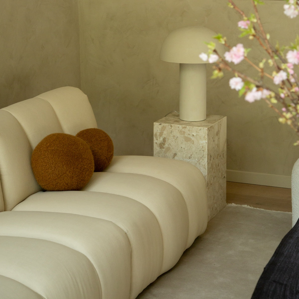 Teddy Sphere Pillow - Copper-Throw Pillows-House of Leon