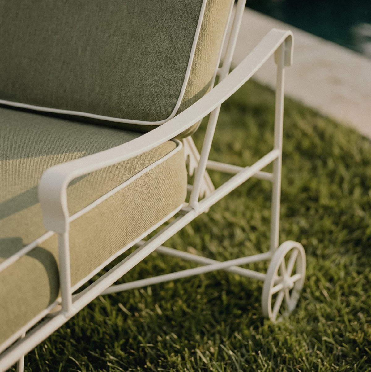 Provence Outdoor Chaise Lounge - White Frame-House of Leon