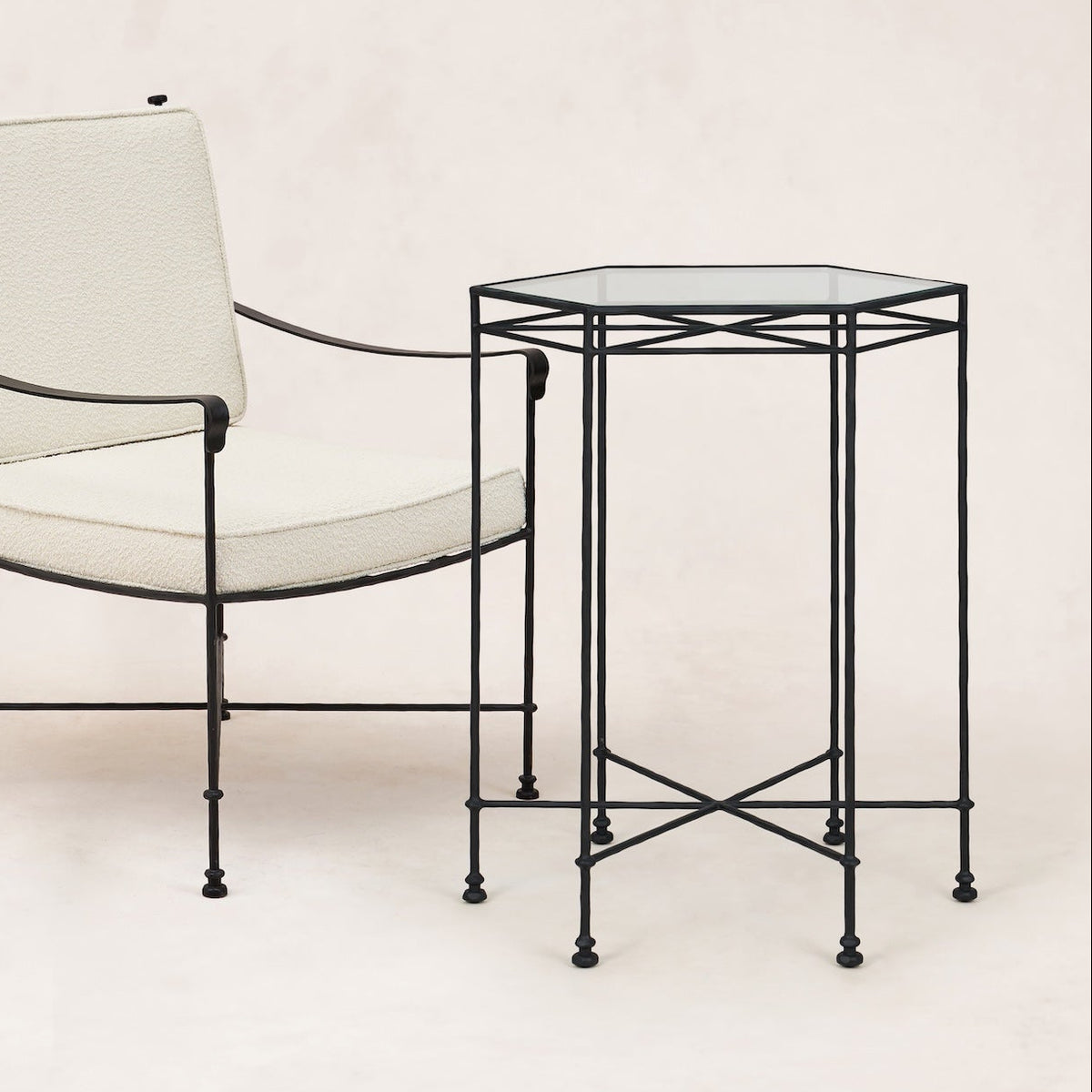 Provence Outdoor Glass Cocktail Table-Outdoor Side Table-House of Leon