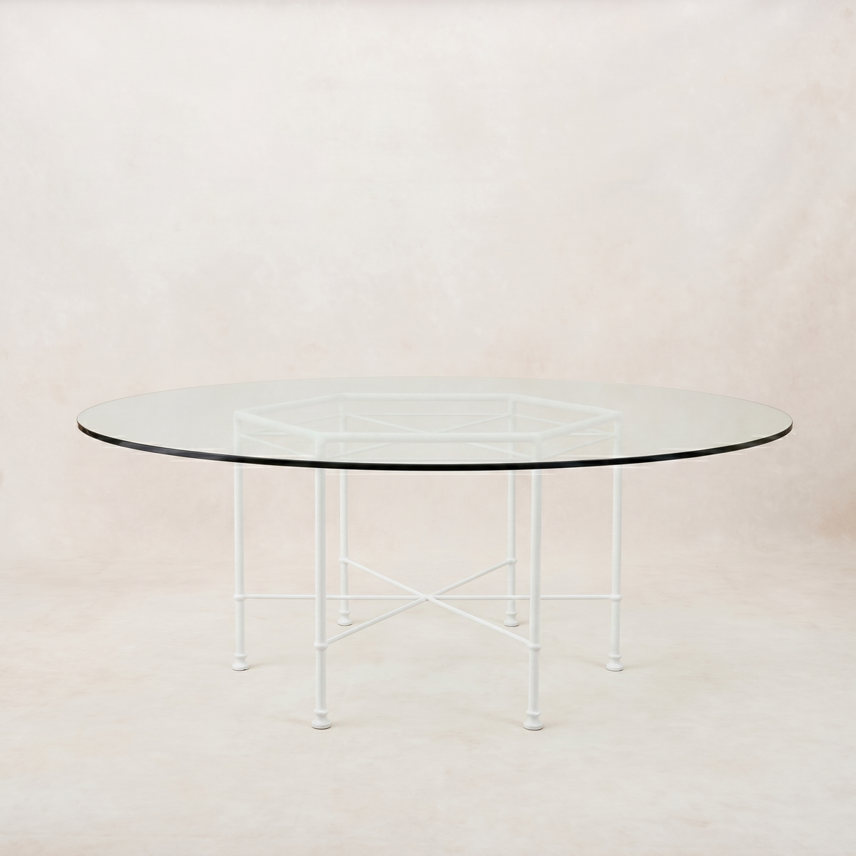 Provence Outdoor Glass Dining Table - White Frame-Outdoor Dining Table-60"-House of Leon