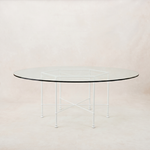 Provence Outdoor Glass Dining Table - White Frame-Outdoor Dining Table-60"-House of Leon
