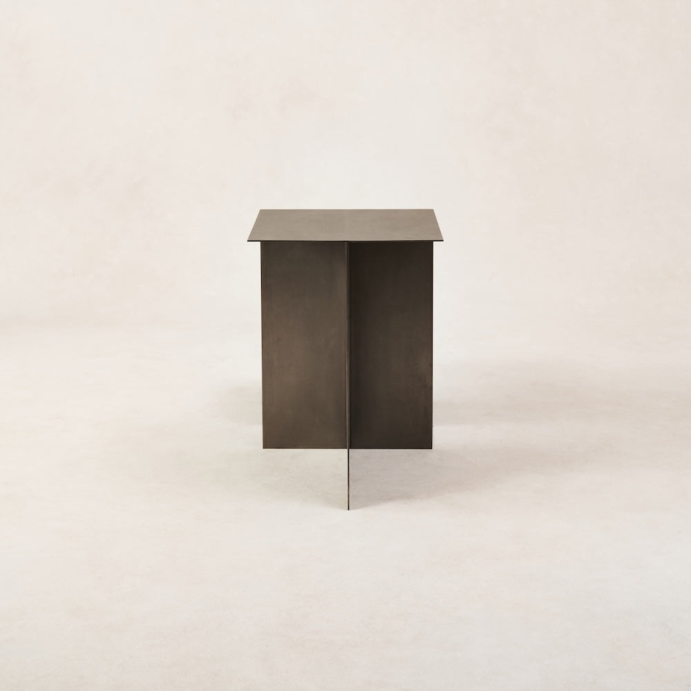 Stainless Steel Geometric Accent Table - Valley Side Table | House