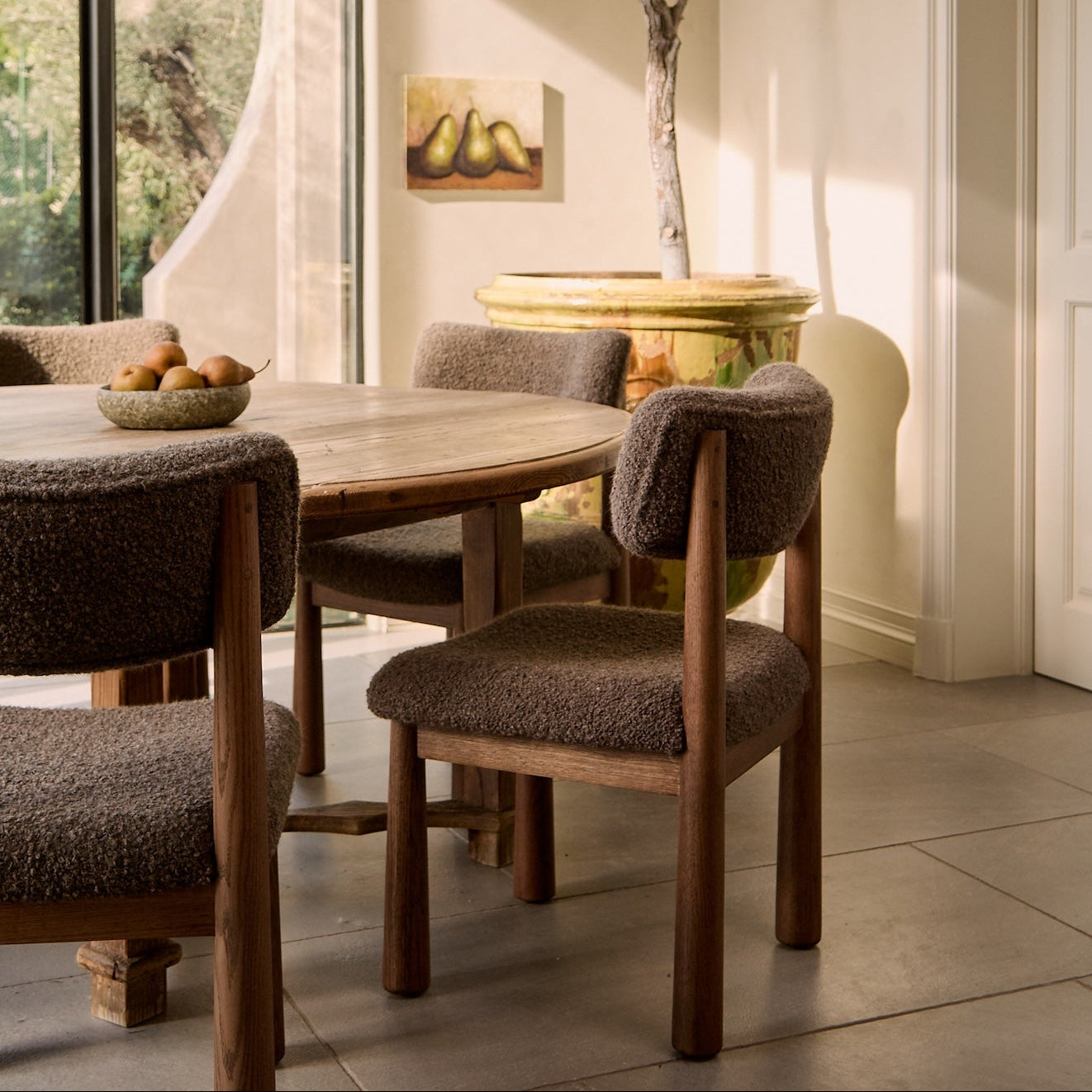 Charlie Boucle Dining Chair - Ivory