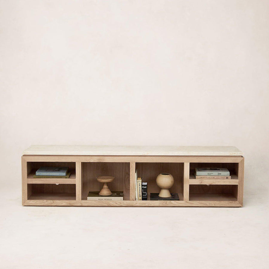 Sofita Marble Media Console - White Oak