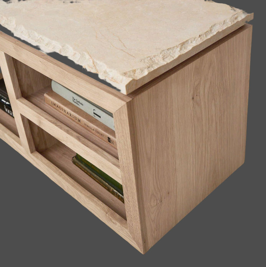 SOFITA MARBLE MEDIA CONSOLE - MARBLE TOP-Media Storage Cabinets & Racks-House of Leon