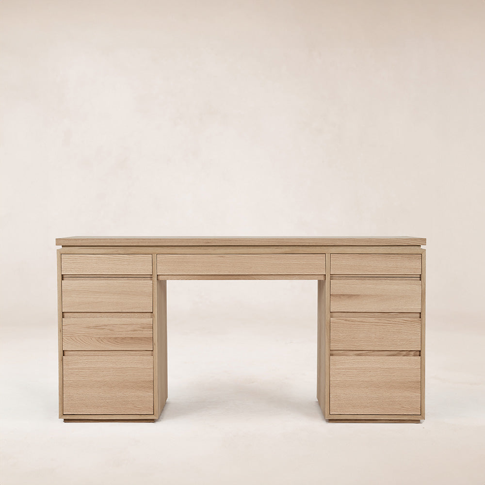 Ojai Vanity Desk-Desks-White Oak Wood-House of Leon