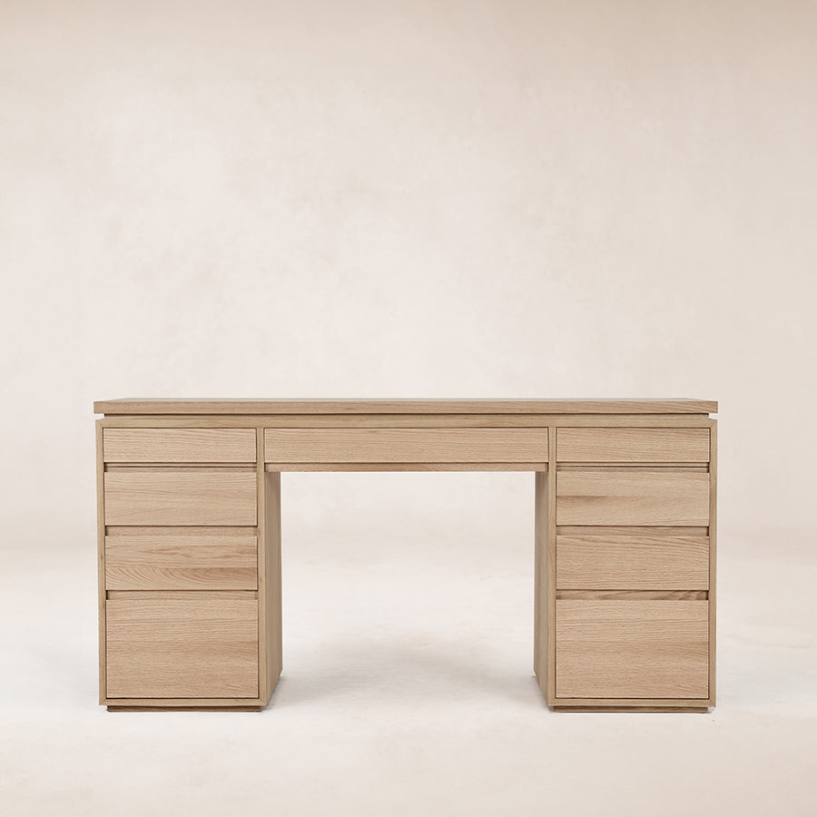 Ojai Vanity Desk-Desks-White Oak Wood-House of Leon