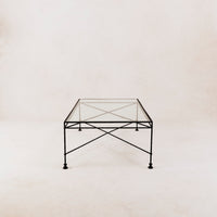 Provence Outdoor Glass Rectangular Coffee Table - Black Frame