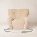 Papa Teddy Chair - Off White Shearling-Arm Chairs, Recliners & Sleeper Chairs-House of Leon - Swivel
