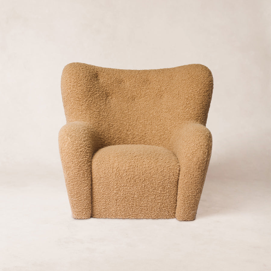 Papa Teddy Chair - Camel Boucle-Arm Chairs, Recliners & Sleeper Chairs-House of Leon