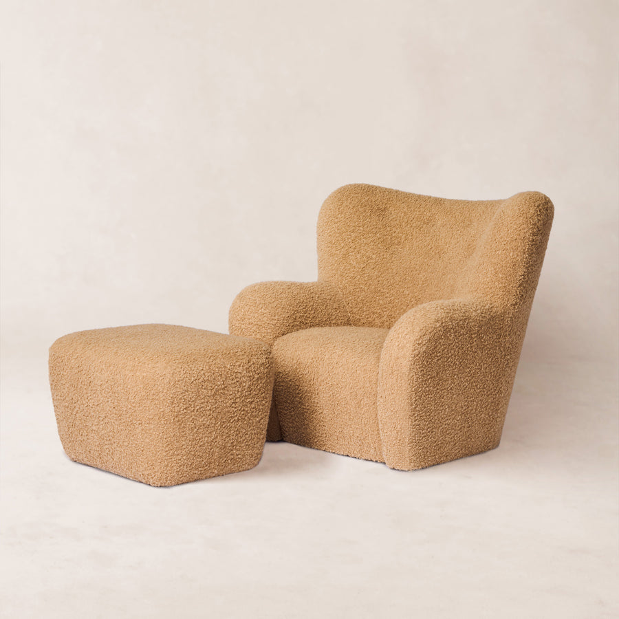 Papa Teddy Chair - Camel Boucle-Arm Chairs, Recliners & Sleeper Chairs-House of Leon