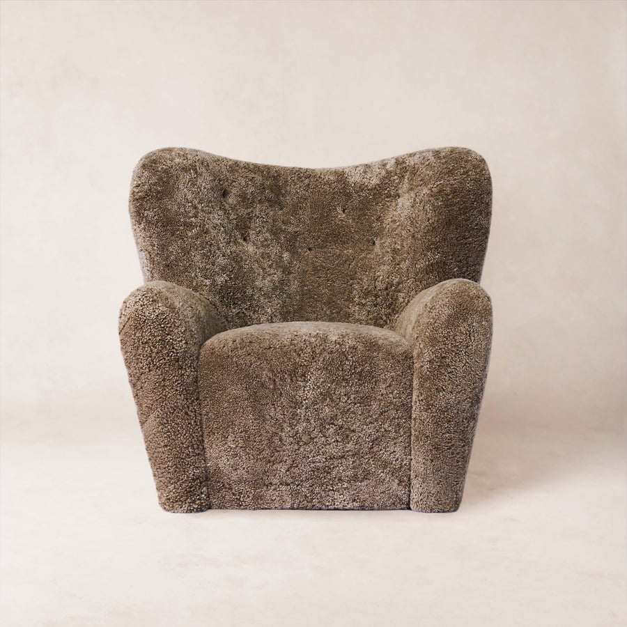 Papa Teddy Chair - Taupe Shearling-Arm Chairs, Recliners & Sleeper Chairs-Fixed Base-House of Leon