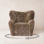 Papa Teddy Swivel Chair - Taupe Shearling-Arm Chairs, Recliners & Sleeper Chairs-House of Leon- Swivel