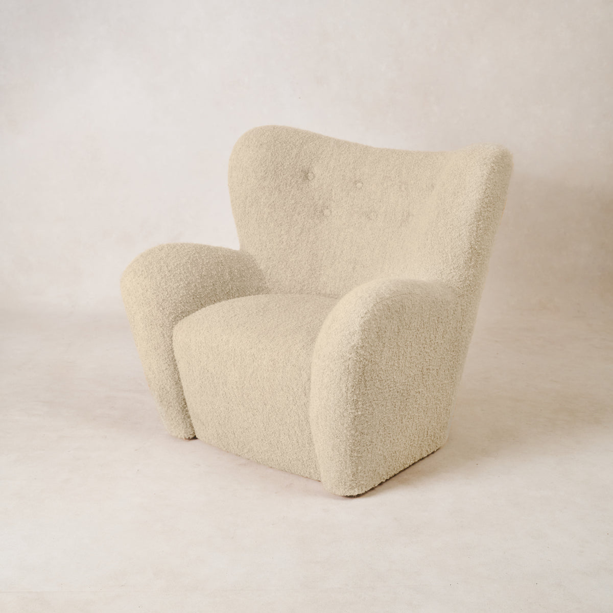 Papa Teddy Chair - White Boucle-Arm Chairs, Recliners & Sleeper Chairs-House of Leon