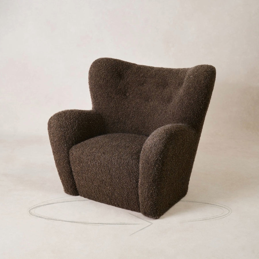 Papa Teddy Chair - Mocha Boucle-Arm Chairs, Recliners & Sleeper Chairs-House of Leon-Swivel