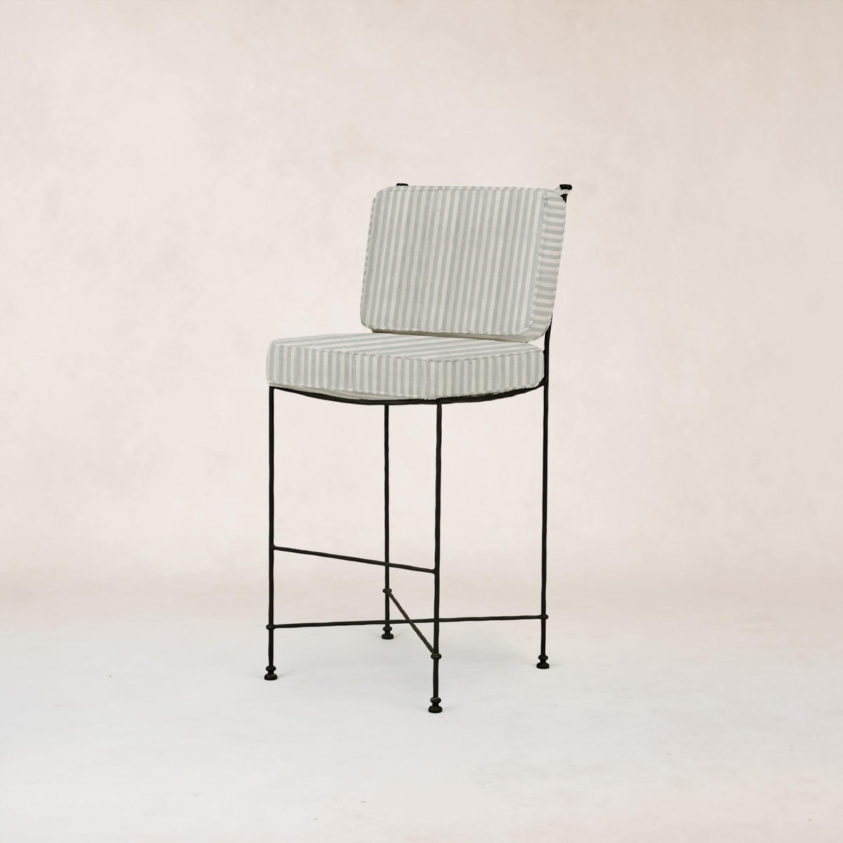 Provence Outdoor Bar Stool - Mist Striped-Outdoor Counter Stool-House of Leon