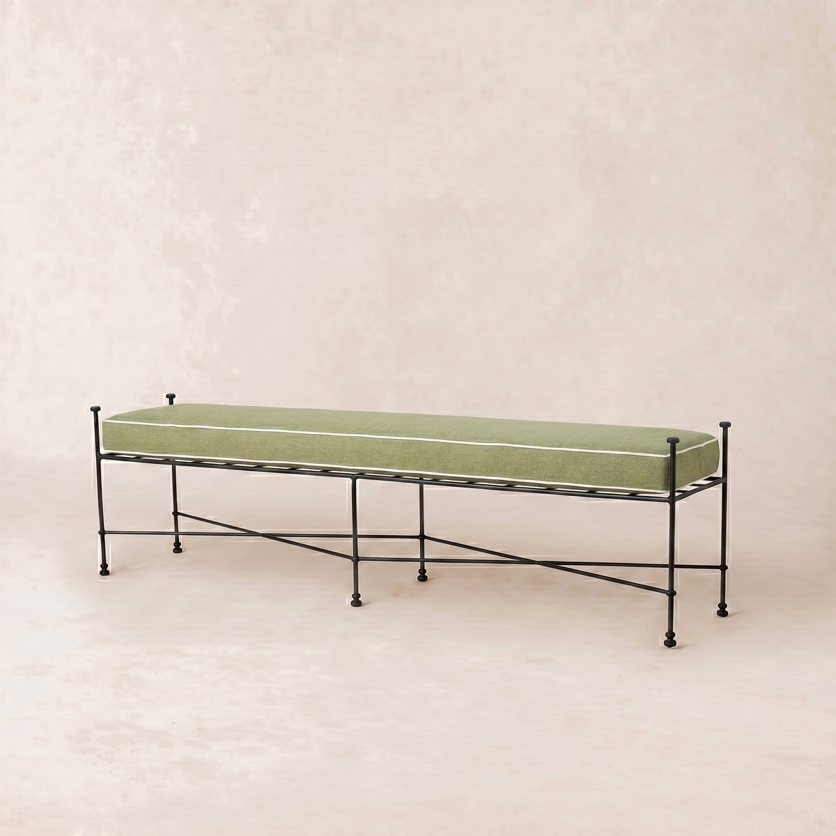 Provence Outdoor Bench 70" - Black Frame-Outdoor Bench-70"-Heritage Leaf-House of Leon