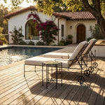 Provence Outdoor Chaise Lounge - Linen-Outdoor Beds-House of Leon