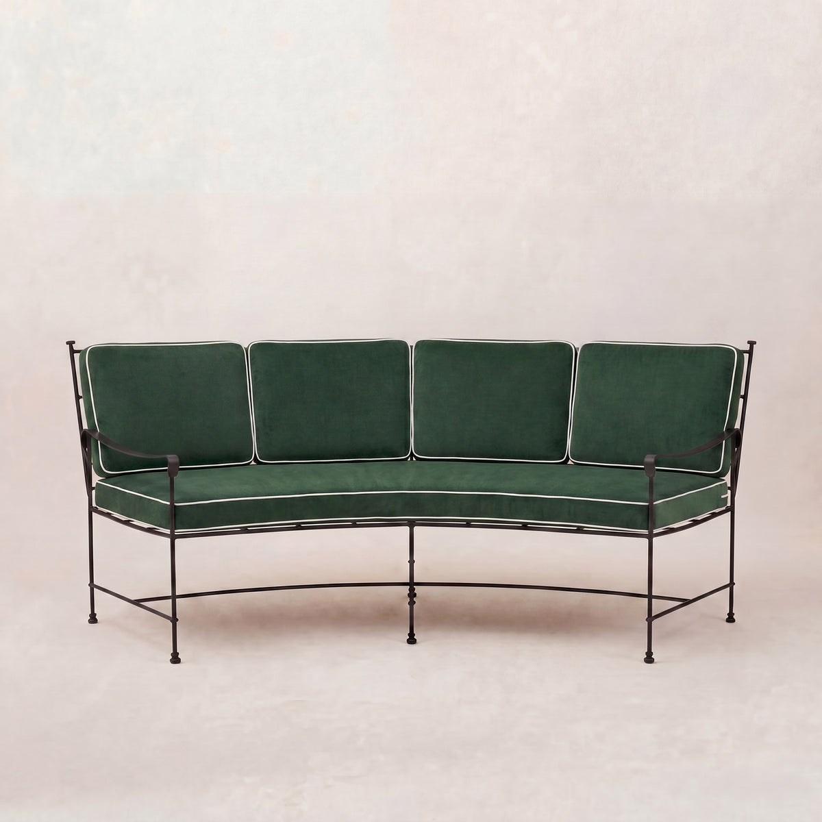 Provence Curved Sofa - Black Frame-Cast Ivy-House of Leon
