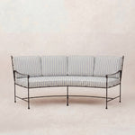 Provence Curved Sofa - Black Frame-Mist Striped-House of Leon