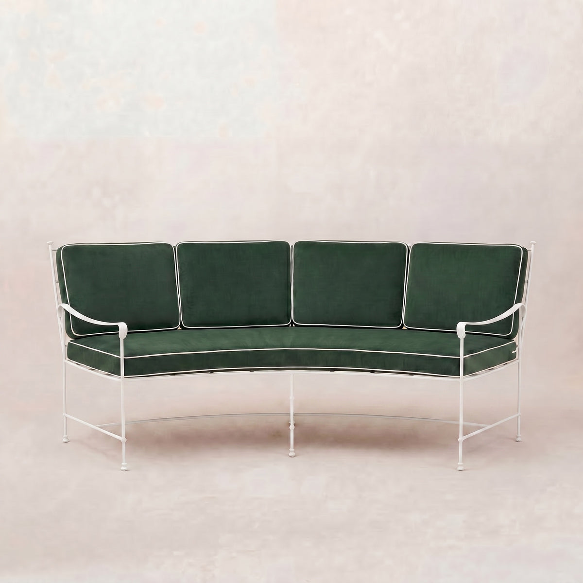 Provence Curved Sofa - White Frame-Cast Ivy-House of Leon