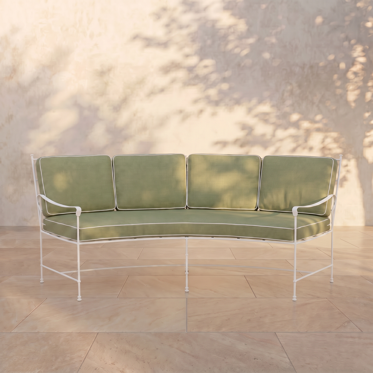 Provence Curved Sofa - White Frame-House of Leon