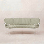 Provence Curved Sofa - White Frame-Olive Striped-House of Leon