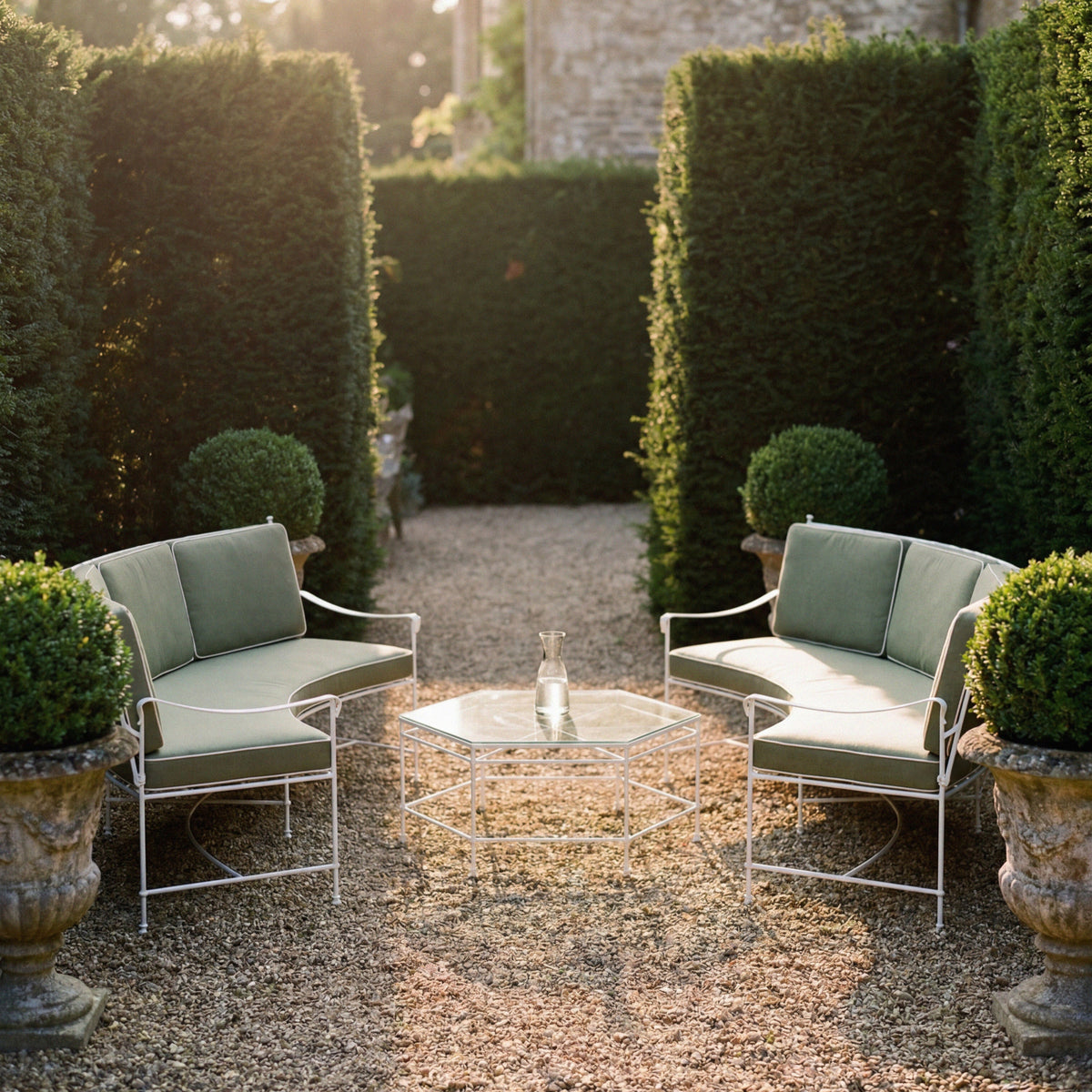 Provence Curved Sofa - White Frame-House of Leon