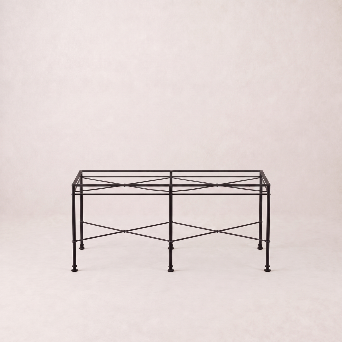 Provence Outdoor Rectangular Dining Table Frame- Black- 72" x 43"-House of Leon