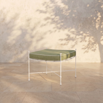 Provence Outdoor Ottoman - White Frame-Outdoor Ottomans-Heritage Leaf-House of Leon