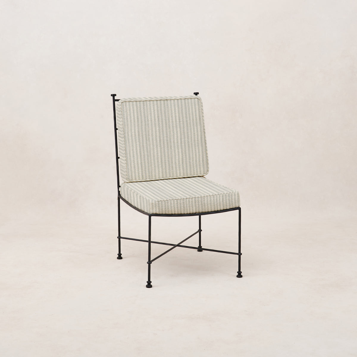Provence Outdoor Armless Dining Chair - Mist Striped-Outdoor Dining Chair-House of Leon