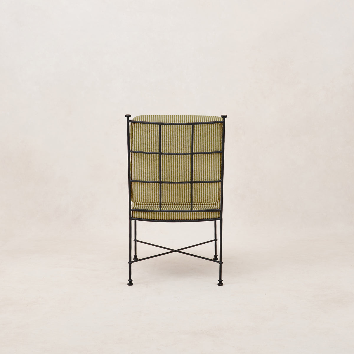 Provence Outdoor Armless Dining Chair - Olive Striped-Outdoor Dining Chair-House of Leon