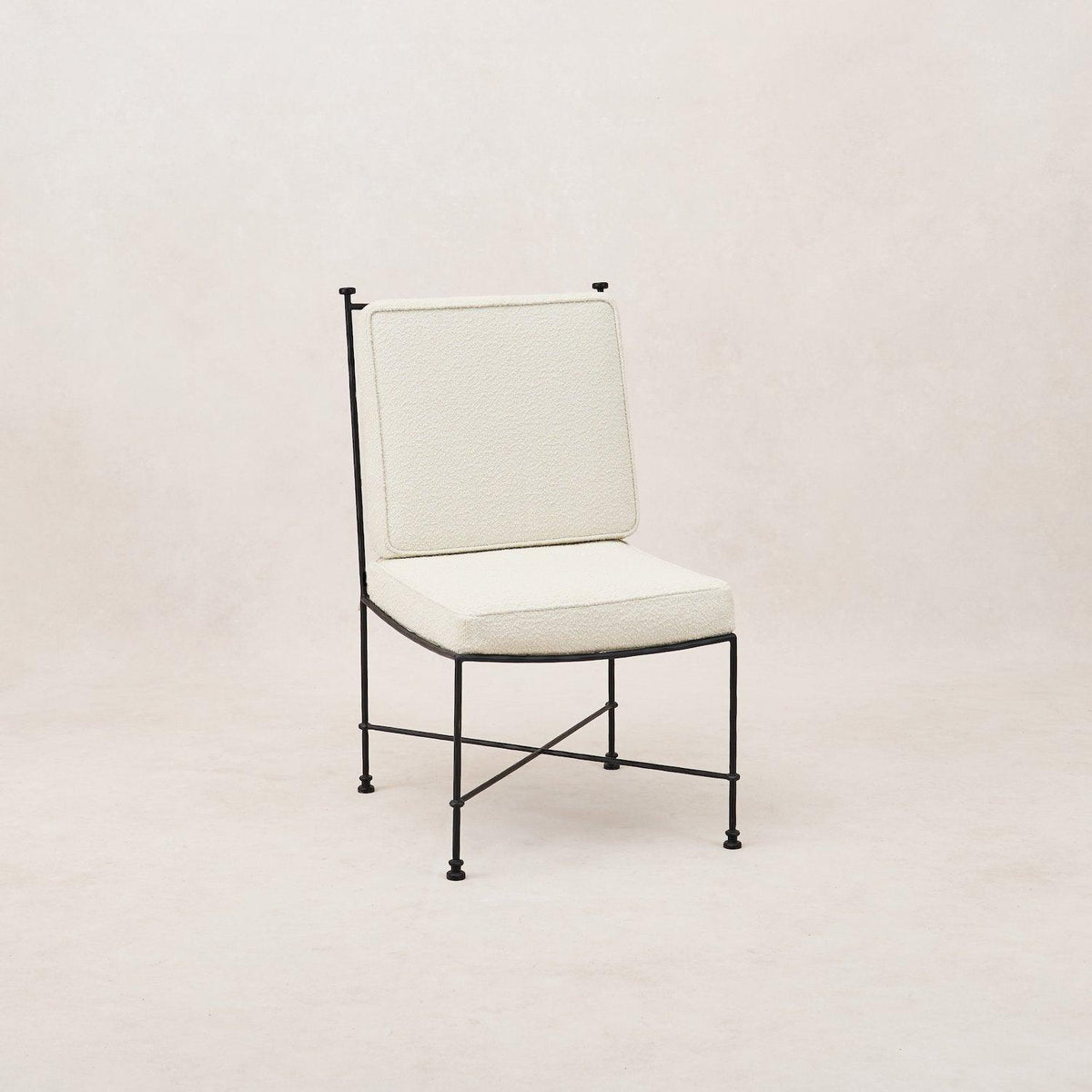 Provence Outdoor Armless Dining Chair - Black Frame-Boucle-House of Leon