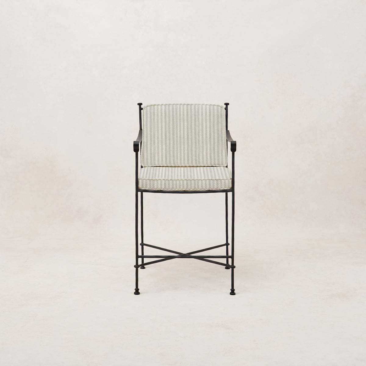 Provence Outdoor Counter Stool - Mist Striped-Outdoor Counter Stool-House of Leon