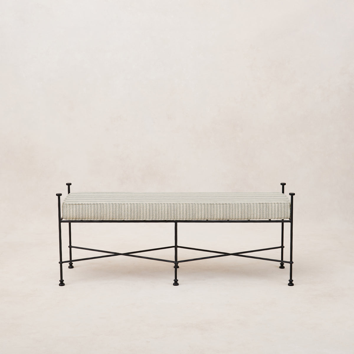Provence Outdoor Bench - Mist Striped-Outdoor Bench-House of Leon