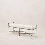 Provence Outdoor Bench 48" - Black Frame-48"-Boucle-House of Leon