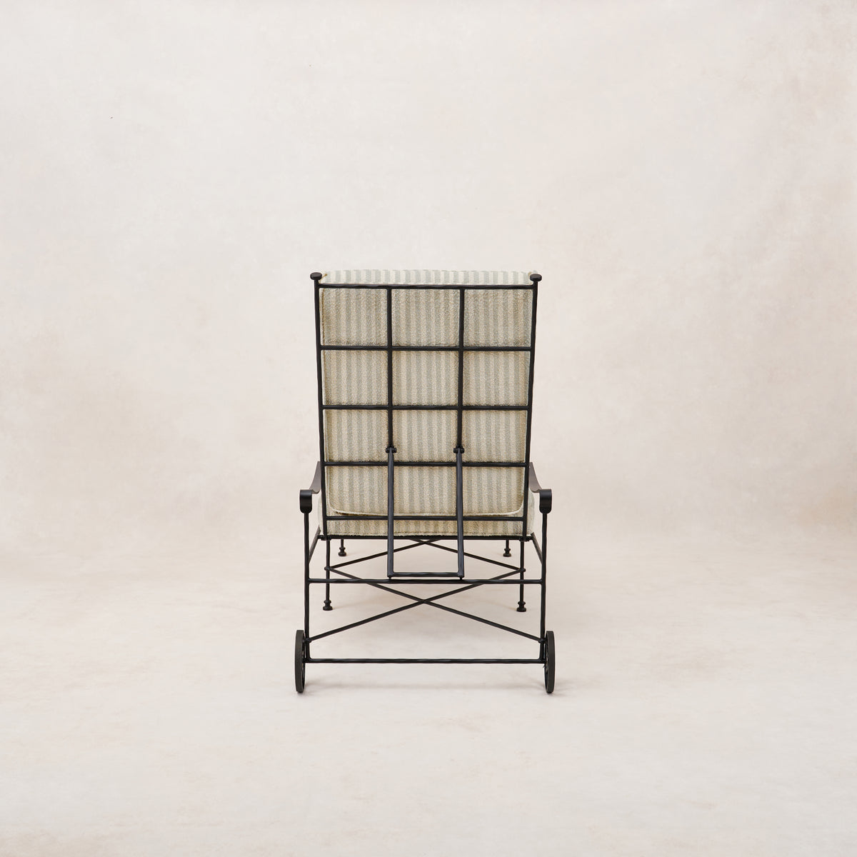 Provence Outdoor Chaise Lounge - Mist Striped-Outdoor Beds-House of Leon