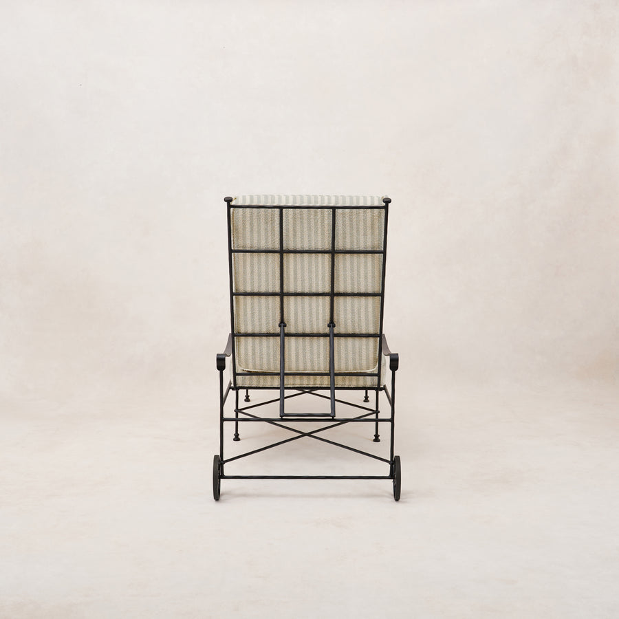 Provence Outdoor Chaise Lounge - Mist Striped-Outdoor Beds-House of Leon
