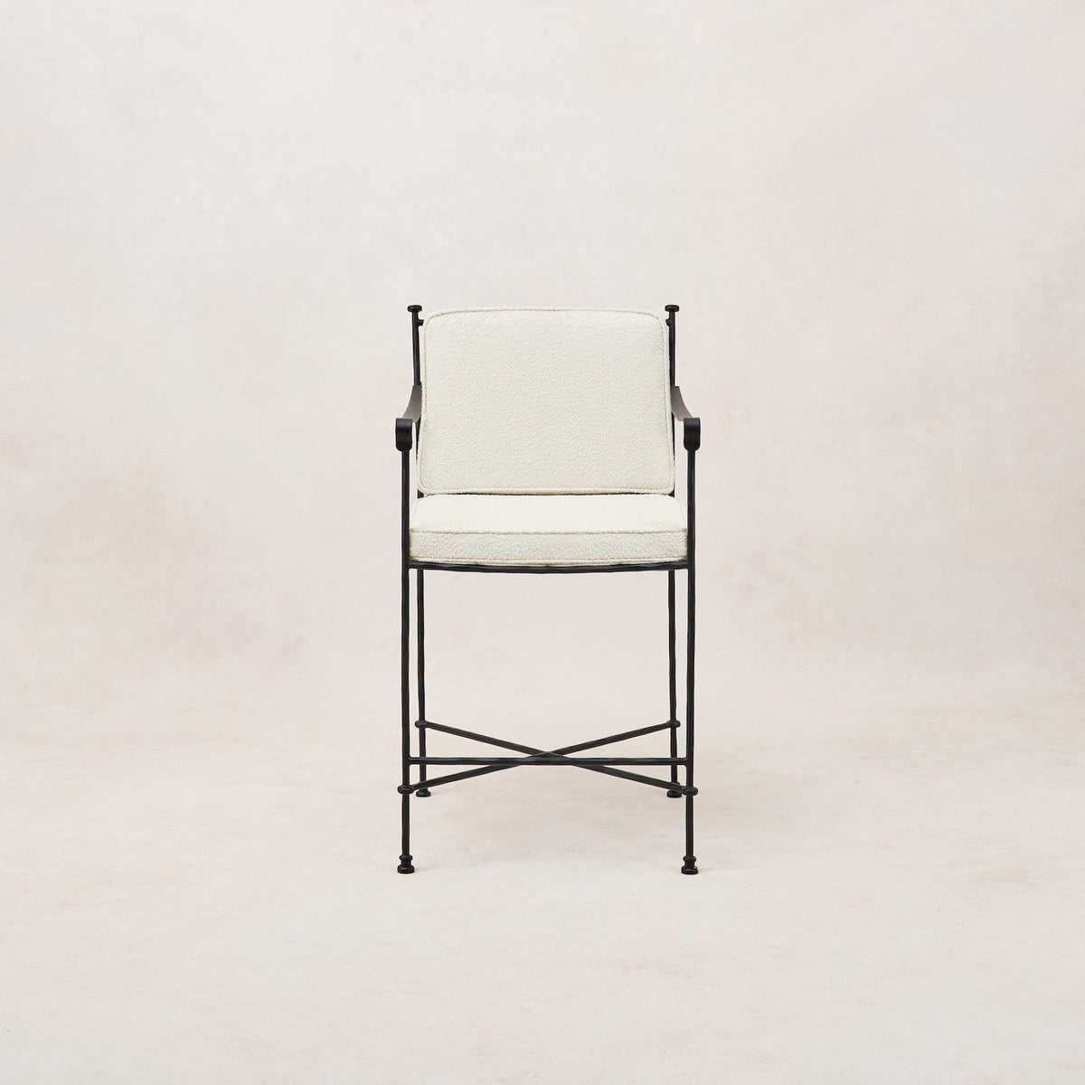 Provence Outdoor Counter Stool - Black Frame-Boucle-House of Leon