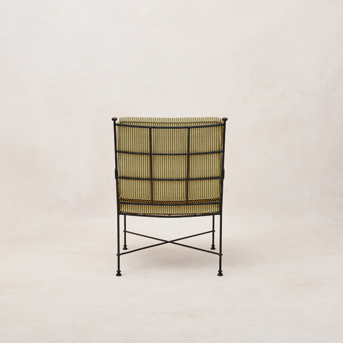 Provence Outdoor Lounge Dining Chair - Olive Striped-Outdoor Dining Chair-House of Leon