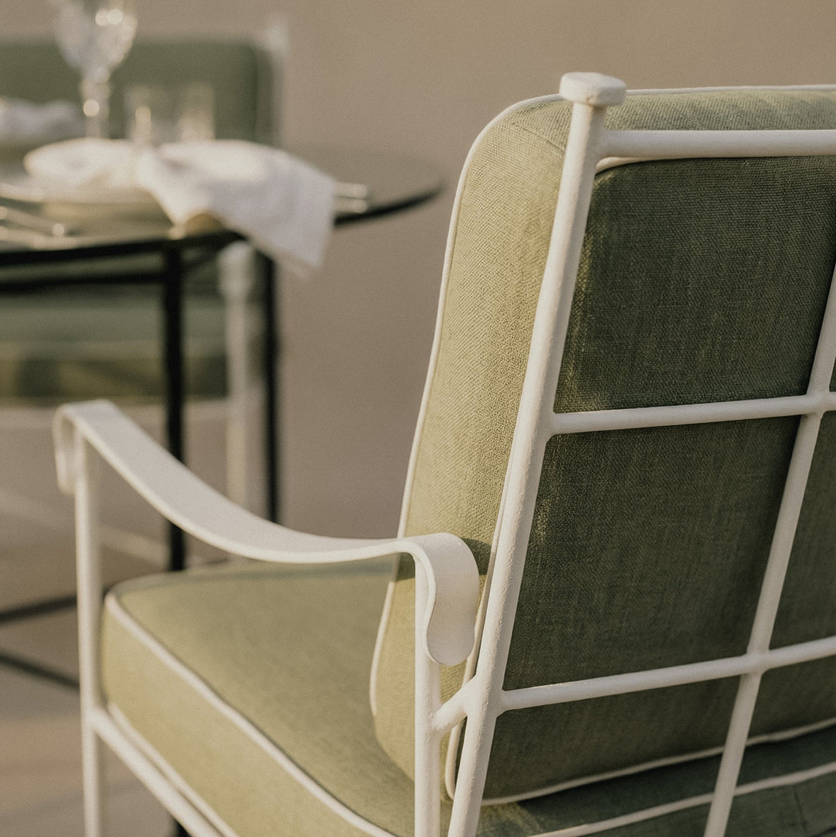 Provence Outdoor Lounge Dining Chair - White Frame-Outdoor Dining Chair-House of Leon
