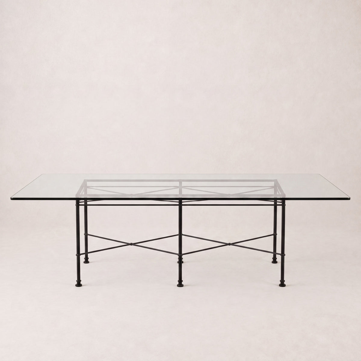 Provence Outdoor Glass Rectangular Dining Table- Black Frame