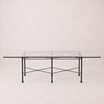 Provence Outdoor Glass Rectangular Dining Table- Black Frame